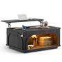 Sikaic Coffee Table Sikaic Lift-Top Coffee Table with LED & Charging Station Matte Black Black / Engineered Wood / Modern