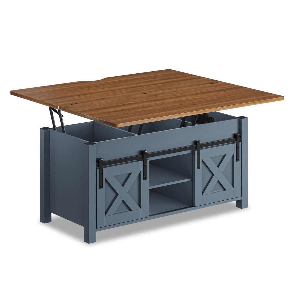 Sikaic Coffee Table 4 in 1 Multi-Function Lift Top Coffee Table with Storage and Hidden Compartment Blue Blue / Engineered Wood / Farmhouse
