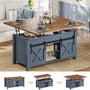Sikaic Coffee Table 4 in 1 Multi-Function Lift Top Coffee Table with Storage and Hidden Compartment Blue Blue / Engineered Wood / Farmhouse