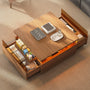 Sikaic Coffee Table Sikaic Square Horizontal Coffee Table with LED Lights and Tempered Glass Drawer Brown Brown / Engineered Wood / Modern