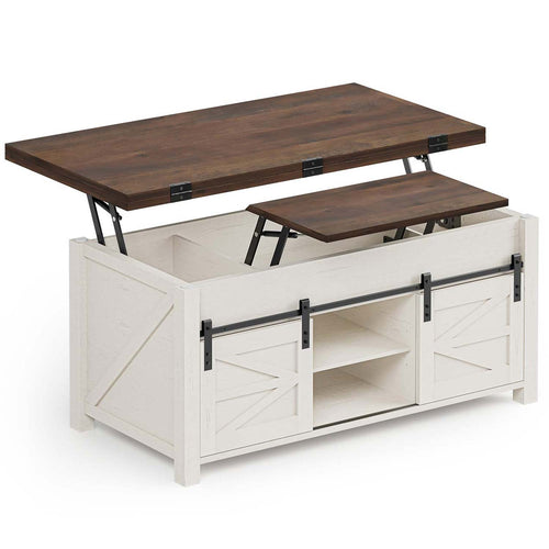 Sikaic Coffee Table 4 in 1 Lift Top Coffee Table with Hidden Storage Brown White Brown White / Engineered Wood / Modern