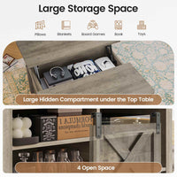 Sikaic Coffee Table 31.5 Inches Lift Top Coffee Table with Large Hidden Storage Compartment and Adjustable Shelves Grey Grey / Engineered Wood / Modern