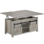 Sikaic Coffee Table 4 in 1 Multi-Function Lift Top Coffee Table Grey Grey / Farmhouse / Wood