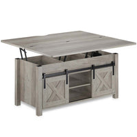 Sikaic Coffee Table 4 in 1 Multi-Function Lift Top Coffee Table Grey Grey / Farmhouse / Wood