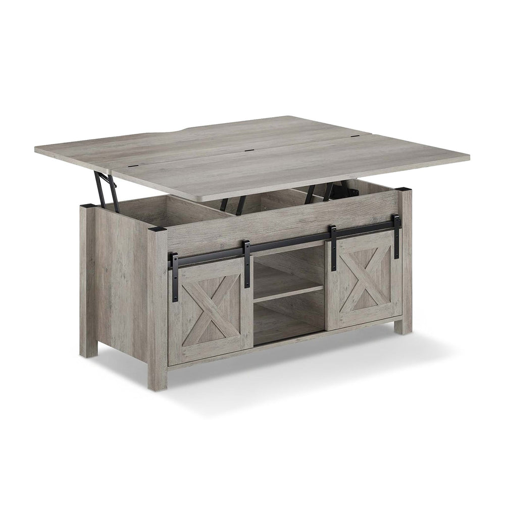Sikaic Coffee Table 4 in 1 Multi-Function Lift Top Coffee Table with Storage and Hidden Compartment Grey Grey / Farmhouse / Wood