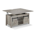 Sikaic Coffee Table 4 in 1 Multi-Function Lift Top Coffee Table with Storage and Hidden Compartment Grey Grey / Farmhouse / Wood