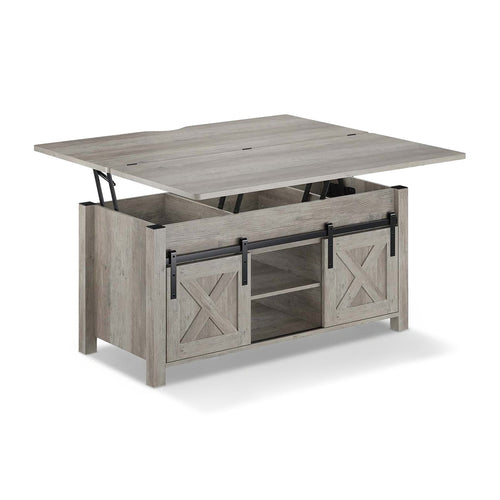Sikaic Coffee Table 4 in 1 Multi-Function Lift Top Coffee Table with Storage and Hidden Compartment Grey Grey / Farmhouse / Wood