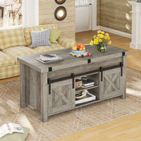 Sikaic Coffee Table 4 in 1 Multi-Function Lift Top Coffee Tables Converts to Dining Table Grey