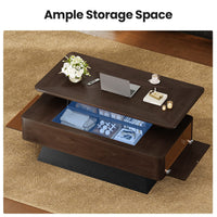 Sikaic Coffee Table 47.2" Modern Lift Top Coffee Table with Storage Compartment Walnut Walnut / Engineered Wood / Modern