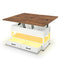Sikaic Coffee Table 40 Inches Lift Top 4 in 1 LED Coffee Table with 2 Drawers White Brown White Brown / Engineered Wood / Modern