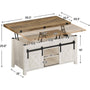 Sikaic Coffee Table 4 in 1 Multi-Function Lift Top Coffee Table White White / Engineered Wood / Farmhouse