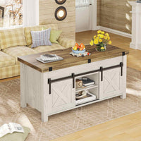 Sikaic Coffee Table 4 in 1 Multi-Function Lift Top Coffee Table White White / Engineered Wood / Farmhouse