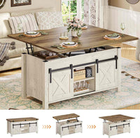 Sikaic Coffee Table 4 in 1 Multi-Function Lift Top Coffee Table White White / Engineered Wood / Farmhouse