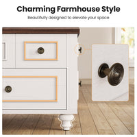 Sikaic Coffee Table 47.2" Farmhouse Lift Top Coffee Table with 4 Drawers & Storage White White / Engineered Wood / Farmhouse