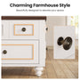 Sikaic Coffee Table 47.2" Farmhouse Lift Top Coffee Table with 4 Drawers & Storage White White / Engineered Wood / Farmhouse