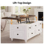 Sikaic Coffee Table 47.2" Farmhouse Lift Top Coffee Table with 4 Drawers & Storage White White / Engineered Wood / Farmhouse