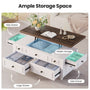 Sikaic Coffee Table 47.2" Farmhouse Lift Top Coffee Table with 4 Drawers & Storage White White / Engineered Wood / Farmhouse