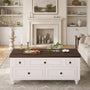 Sikaic Coffee Table 47.2" Farmhouse Lift Top Coffee Table with 4 Drawers & Storage White White / Engineered Wood / Farmhouse
