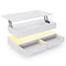 Sikaic Coffee Table 40 Inches Lift Top Coffee Table White White / Engineered Wood / Modern