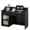 Sikaic Computer Desk 47" Modern Reception Desk with 3 Drawers & Cabinet Black Black / Engineered Wood / Modern