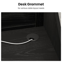Sikaic Computer Desk 47" Modern Reception Desk with Storage Cabinet & Drawer Black Black / Engineered Wood / Modern