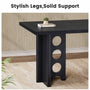Sikaic Computer Desk 63 inch Dining Table for 4 People with Built-In Charging Hub Black Black / Engineered Wood / Modern