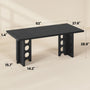 Sikaic Computer Desk 63 inch Dining Table for 4 People with Built-In Charging Hub Black Black / Engineered Wood / Modern