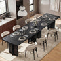 Sikaic Computer Desk 63 inch Dining Table for 4 People with Built-In Charging Hub Black Black / Engineered Wood / Modern