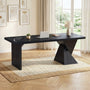 Sikaic Computer Desk 70.9 inch Executive Desk with Built-In Power Outlet Black Black / Engineered Wood / Modern
