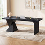 Sikaic Computer Desk 70.9 inch Executive Desk with Built-In Power Outlet Black Black / Engineered Wood / Modern