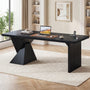 Sikaic Computer Desk 70.9 inch Executive Desk with Built-In Power Outlet Black Black / Engineered Wood / Modern