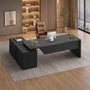 Sikaic Computer Desk 70.9 Inch L-Shaped Executive Desk with Power Outlets & Movable File Cabinet Black Black / Engineered Wood / Modern