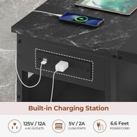 Sikaic Computer Desk 71 in Reversible L Shaped Executive Desk with Widen File Drawers and Power Outlets Black Black / Engineered Wood / Modern