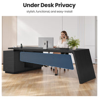 Sikaic Computer Desk 78 inch L Shaped Executive Desk with Power Outlets Black Black / Engineered Wood / Modern