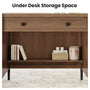 Sikaic Computer Desk 63 inch Executive Desk with 5 Drawers and Privacy Panel Brown Brown / Engineered Wood / Farmhouse