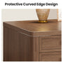 Sikaic Computer Desk 63 inch Executive Desk with 5 Drawers and Privacy Panel Brown Brown / Engineered Wood / Farmhouse