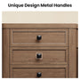 Sikaic Computer Desk 63 inch Executive Desk with 5 Drawers and Privacy Panel Brown Brown / Engineered Wood / Farmhouse