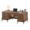 Sikaic Computer Desk 63 inch Executive Desk with 5 Drawers and Privacy Panel Brown Brown / Engineered Wood / Farmhouse