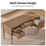 Sikaic Computer Desk 59in Farmhouse Executive Desk with 4 Drawers & Storage Shelf Brown Brown / Engineered Wood / Modern