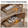 Sikaic Computer Desk 59in Farmhouse Executive Desk with 4 Drawers & Storage Shelf Brown Brown / Engineered Wood / Modern