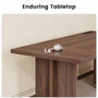 Sikaic Computer Desk 63 inch Dining Table for 4 People with Built-In Charging Hub Brown Brown / Engineered Wood / Modern