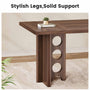 Sikaic Computer Desk 63 inch Dining Table for 4 People with Built-In Charging Hub Brown Brown / Engineered Wood / Modern