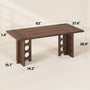 Sikaic Computer Desk 63 inch Dining Table for 4 People with Built-In Charging Hub Brown Brown / Engineered Wood / Modern