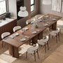 Sikaic Computer Desk 63 inch Dining Table for 4 People with Built-In Charging Hub Brown Brown / Engineered Wood / Modern