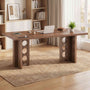 Sikaic Computer Desk 63 inch Dining Table for 4 People with Built-In Charging Hub Brown Brown / Engineered Wood / Modern