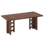 Sikaic Computer Desk 63 inch Dining Table for 4 People with Built-In Charging Hub Brown Brown / Engineered Wood / Modern