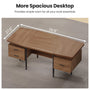 Sikaic Computer Desk 70.9" Modern Executive Desk with 2 Drawers & Open Storage Shelf Brown Brown / Engineered Wood / Modern