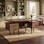 Sikaic Computer Desk 70.9" Modern Executive Desk with 2 Drawers & Open Storage Shelf Brown Brown / Engineered Wood / Modern