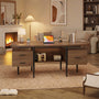 Sikaic Computer Desk 70.9" Modern Executive Desk with 2 Drawers & Open Storage Shelf Brown Brown / Engineered Wood / Modern