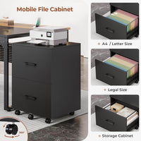 Sikaic Computer Desk 71 in Reversible L Shaped Executive Desk with Mobile File Cabinet and Power Outlets Brown Brown / Engineered Wood / Modern